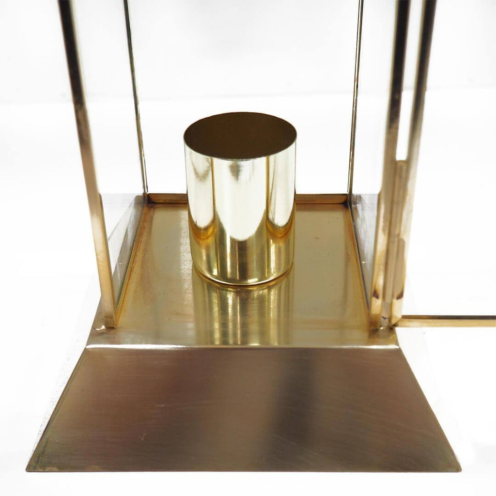 Black Glass Taper Candle Lantern Set K796705