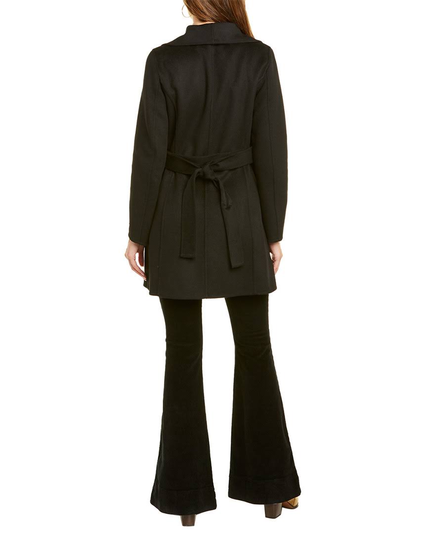 Black Belted Wrap Coat U800224