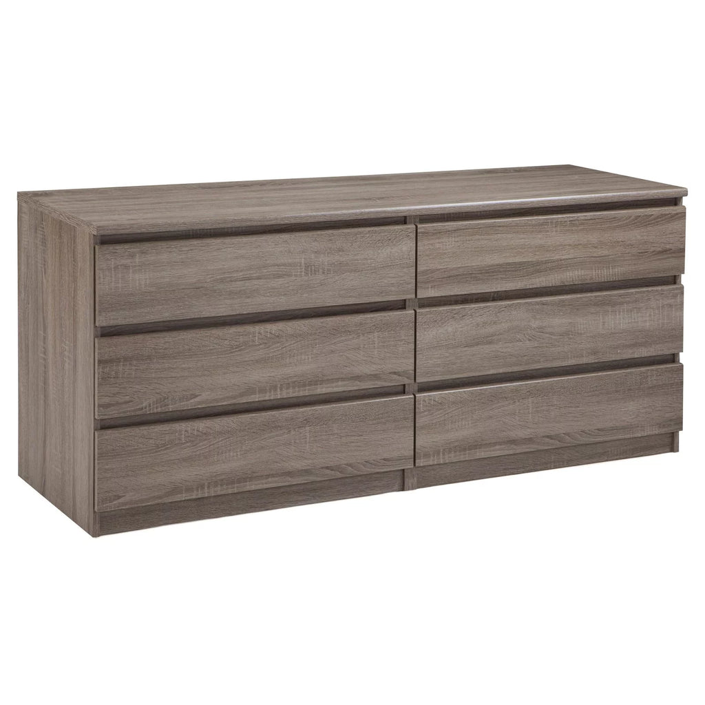 White High Gloss 6 Drawer Engineered Wood Dresser C815304