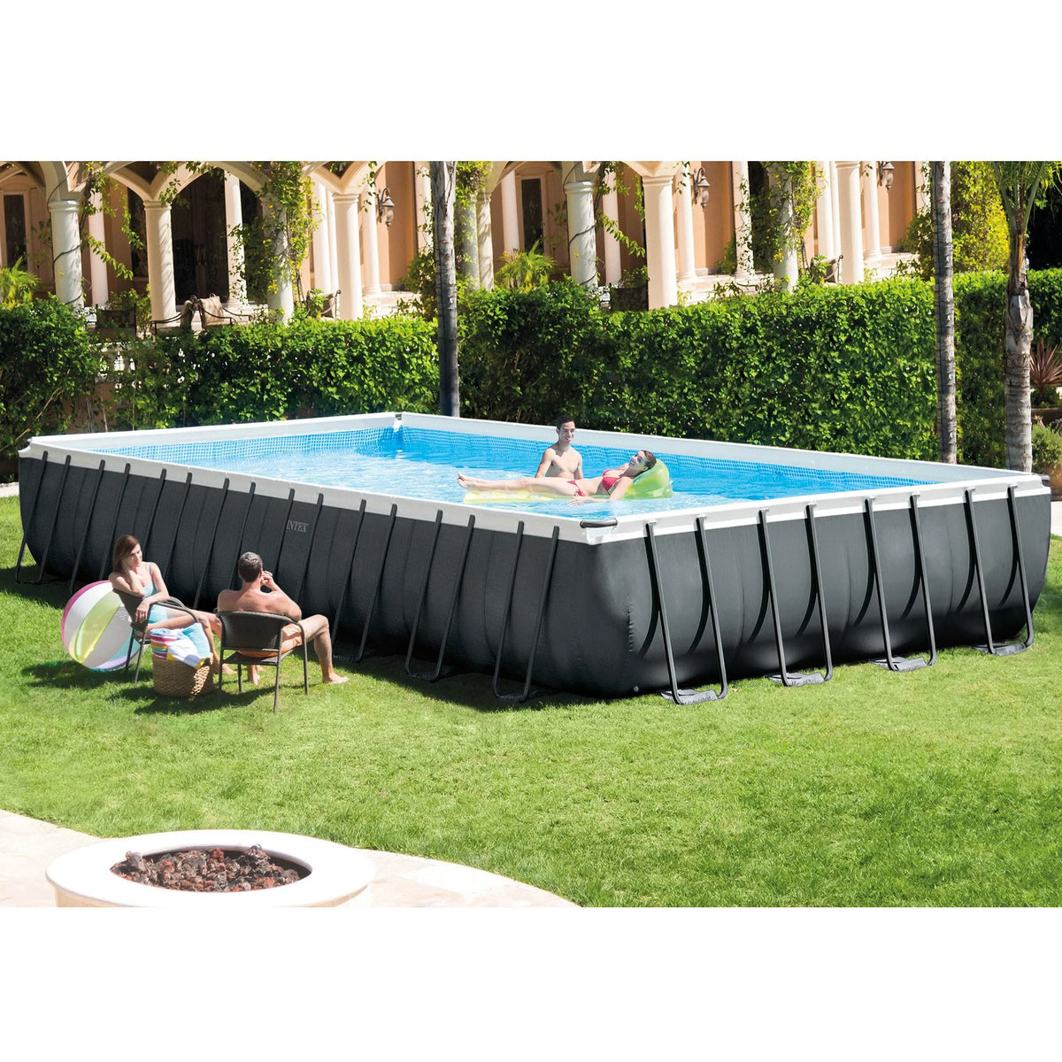 24' x 12' x 52 Rectangular Frame Swimming Pool with Pump G463