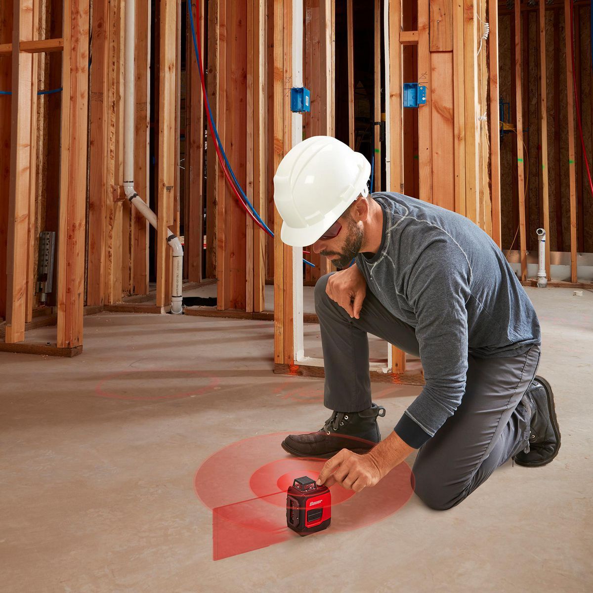 Self-Leveling 360 Horizontal Cross-Line Laser Level W88912
