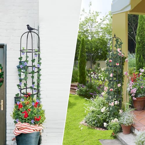 2 Pack 6ft Garden Obelisk Trellis for Climbing Plants B5679