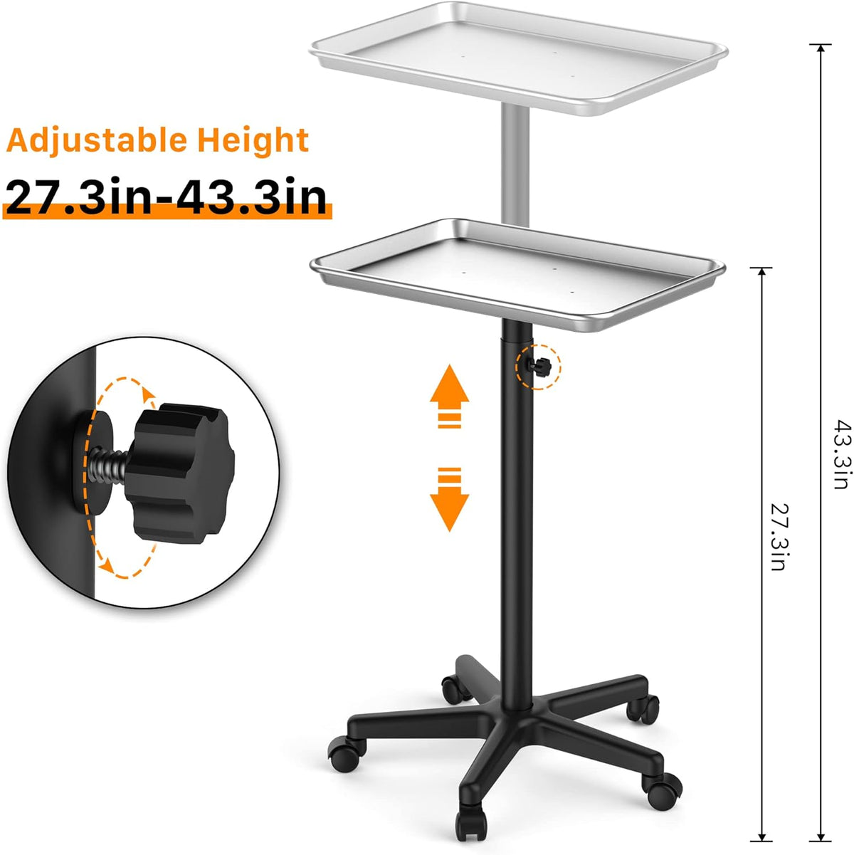 Rolling Adjustable Height Salon Tray Cart Z900299