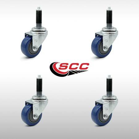 Blue Polyurethane Swivel Caster Set of 4 O906248