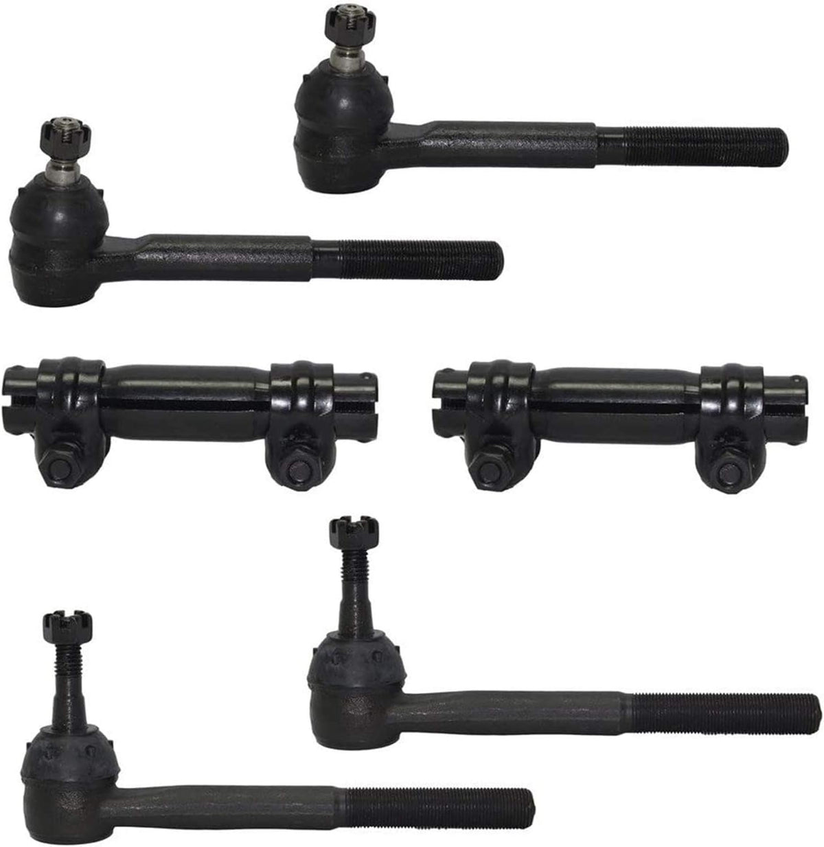 4WD Front Inner & Outer Tie Rods + Adjustment Sleeve 6pc Set P5651