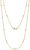 Pink Sapphire and Diamond 13 Stations Necklace 0.35 ct tw 14K Yellow Gold N214983