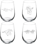 Set of 4 Stemless Wine Glass 17 oz N652