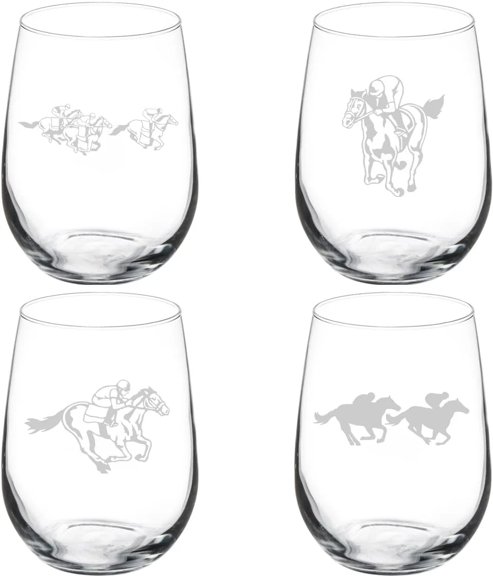 Set of 4 Stemless Wine Glass 17 oz N652