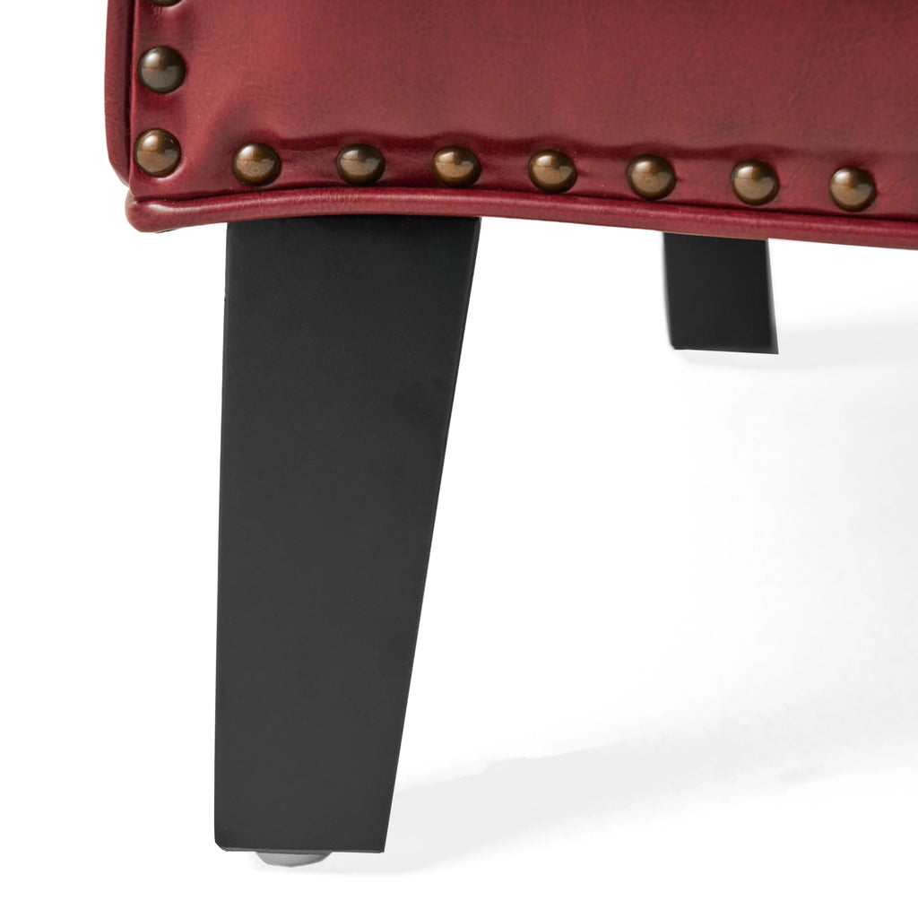 Red Bonded Leather Club Chair N397