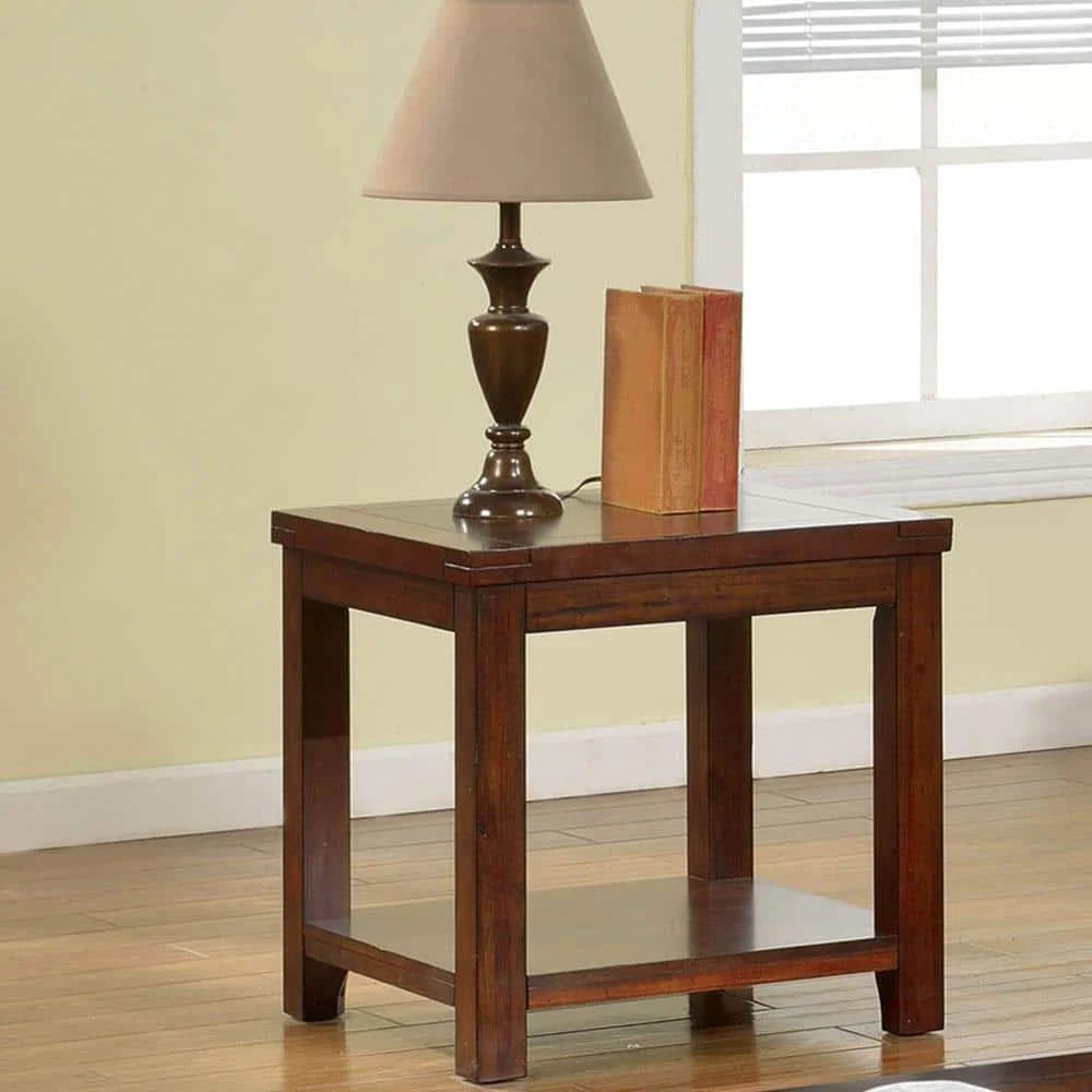 Dark Cherry Open Shelf End Table M912