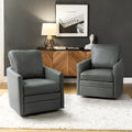 Set of 2 Curved Barrel Swivel Chair with Metal Base P887