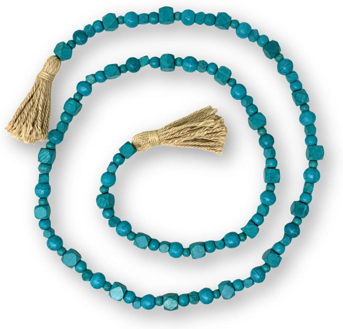 Wooden Bead With Jute Tassels Z693