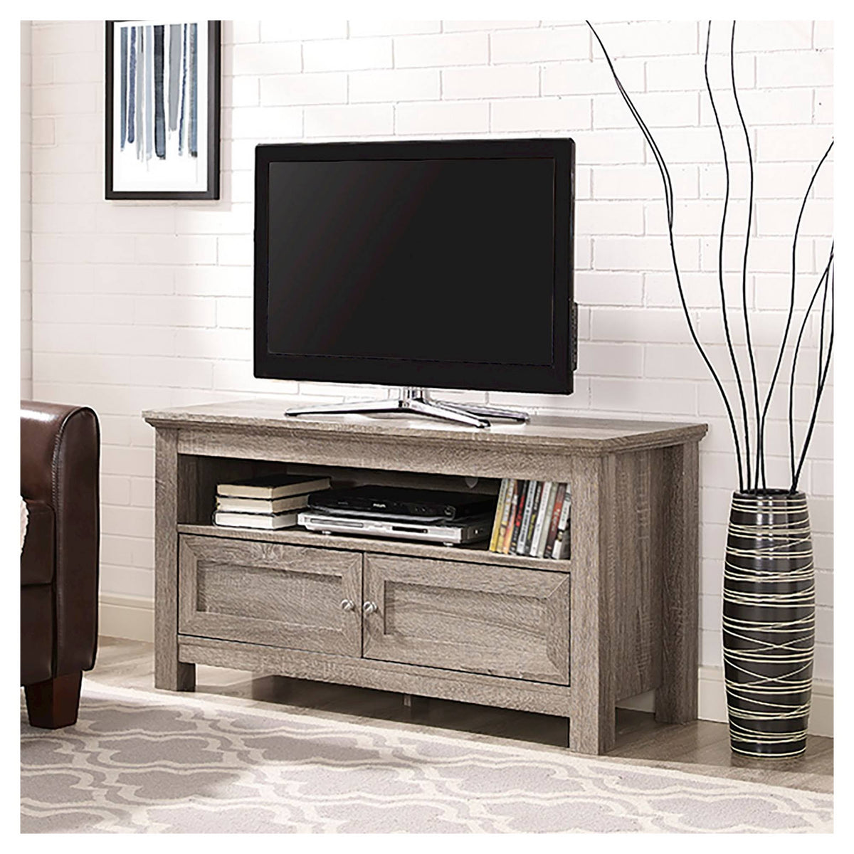 Driftwood Wood TV Media Stand Storage Console U393