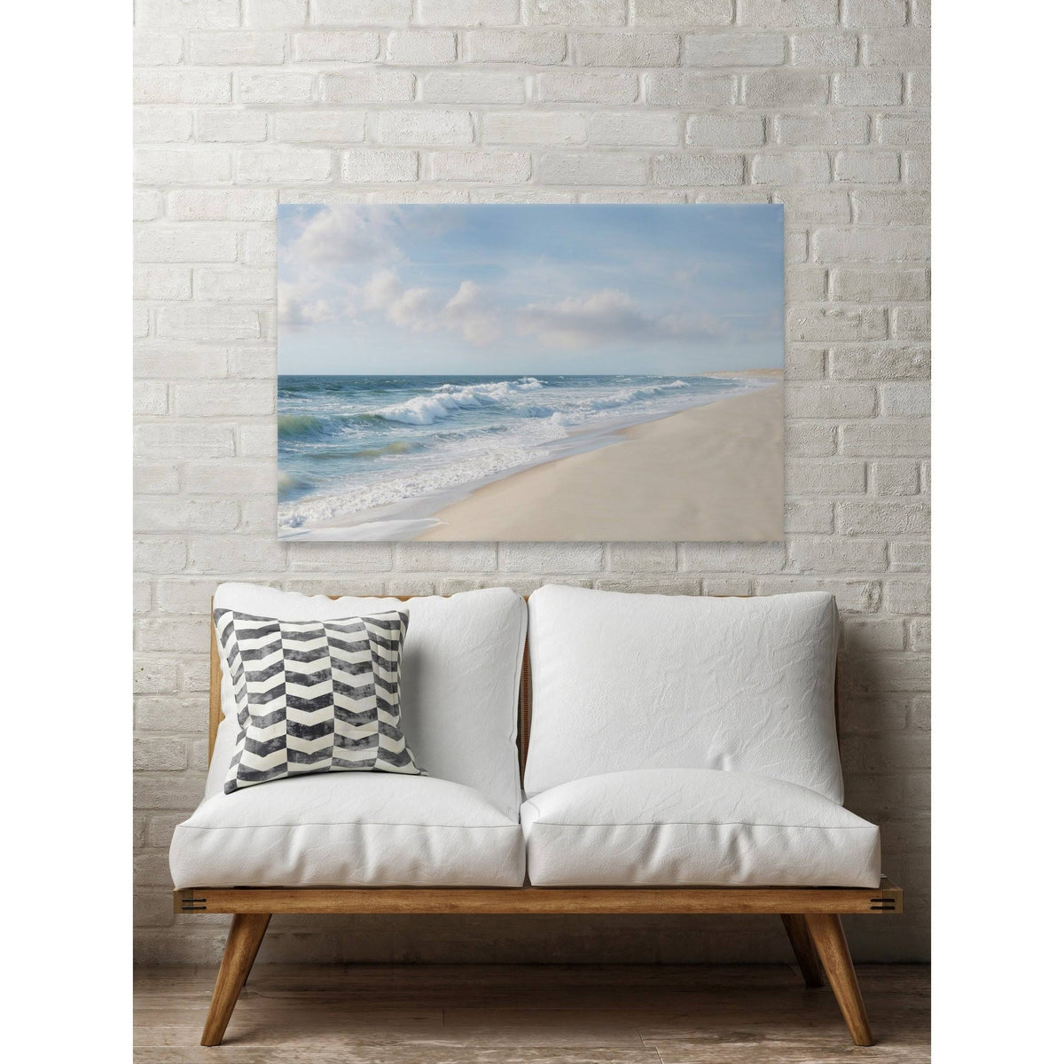 Shore and Waves Painting Print on Wrapped Canvas S1884