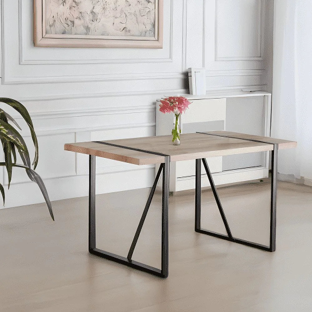 55" Rustic Industrial Rectangular MDF Wood Dining Table T3947