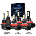 LED Headlight Bulbs 9005 H11 High/Low Beam Fog Light 6000k 6Pcs J876