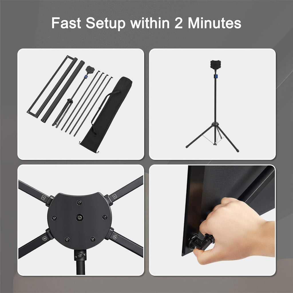 80 Inch 16:9 Portable Projector Screen with Stand M333644