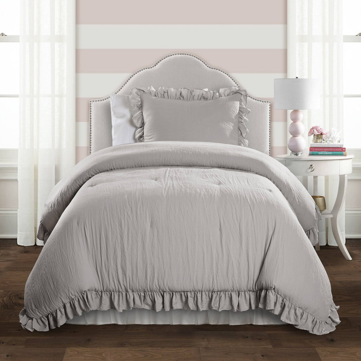 King Light Gray Comforter Set K790