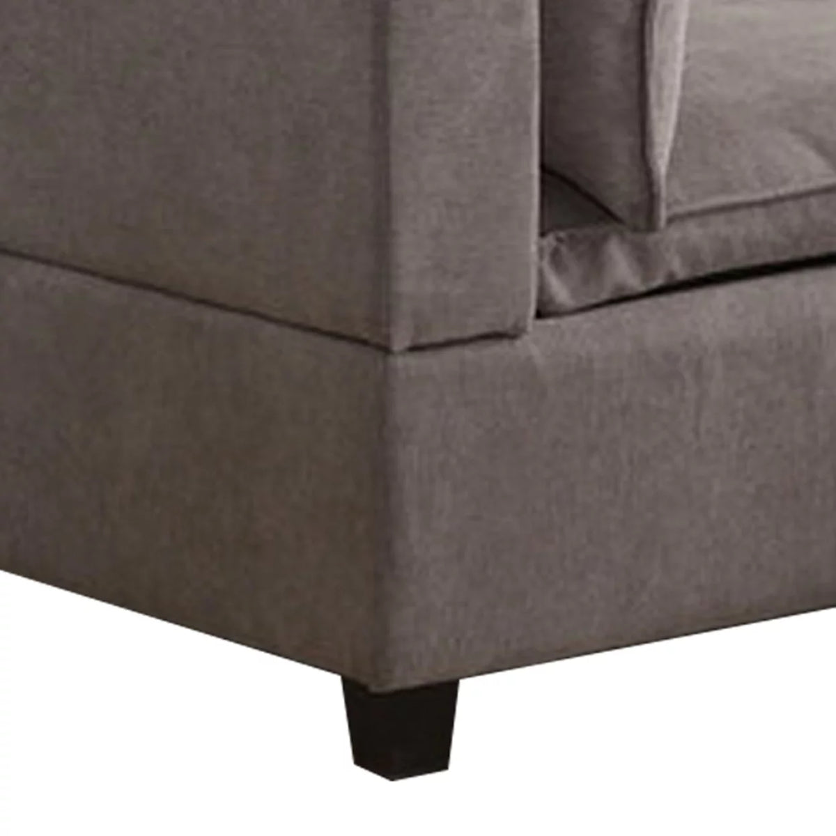 84 Inch Gray Fabric Sectional Arm Loveseat and Ottoman Set G207609