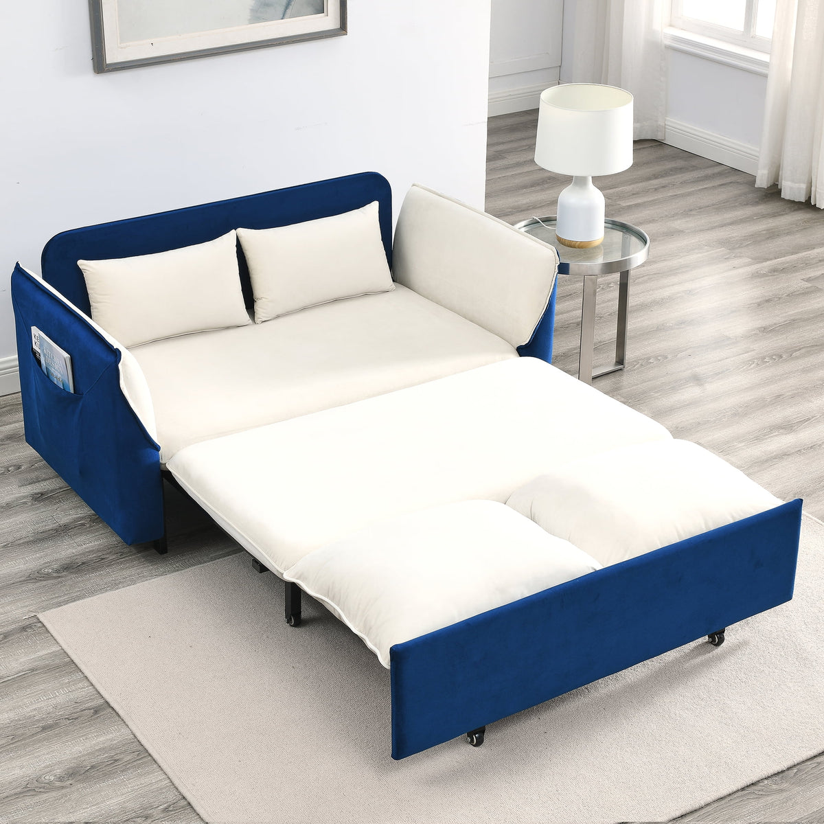 Blue Pull Out Sofa Bed X643876