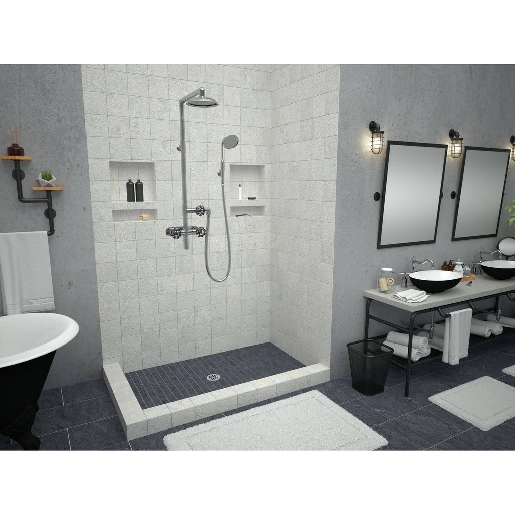 32x22 x 48x22 Double Threshold Shower Base with Drain Plate B121883