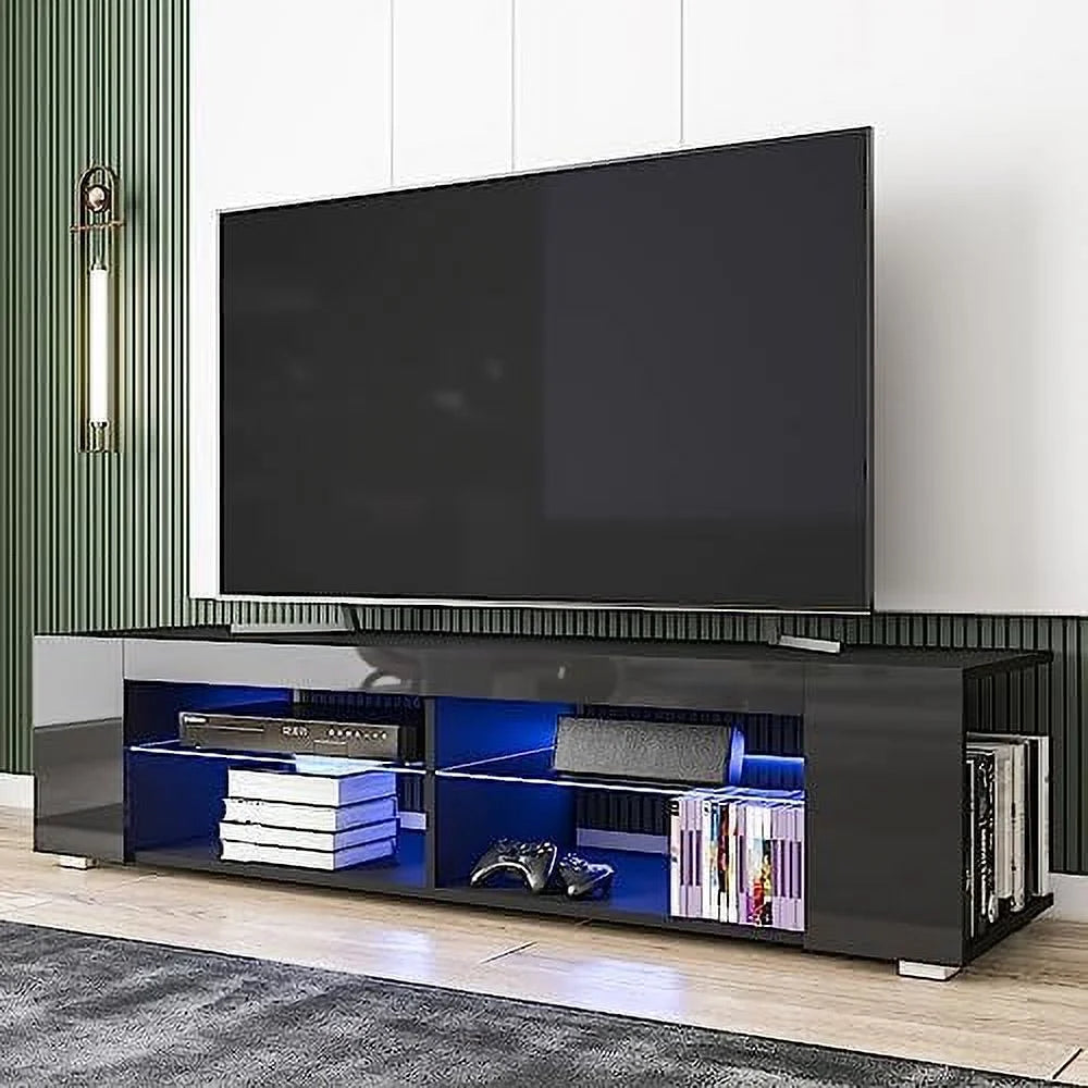 57 Inch LED TV Stand with Glass Shelves C328741