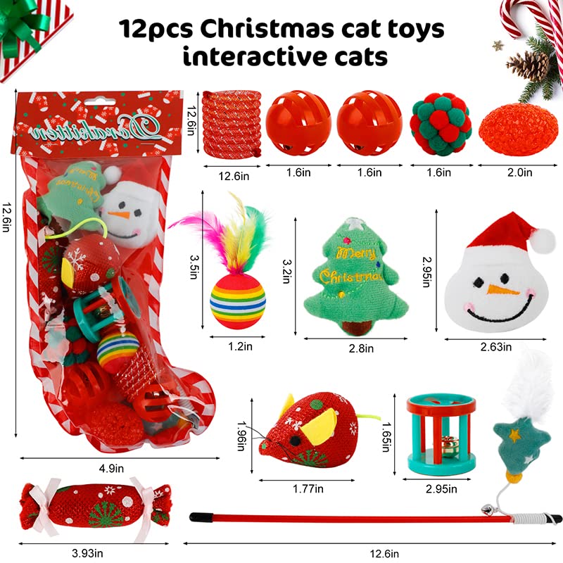 Christmas 12 PCS Catnip Plush Cat Toys P2728