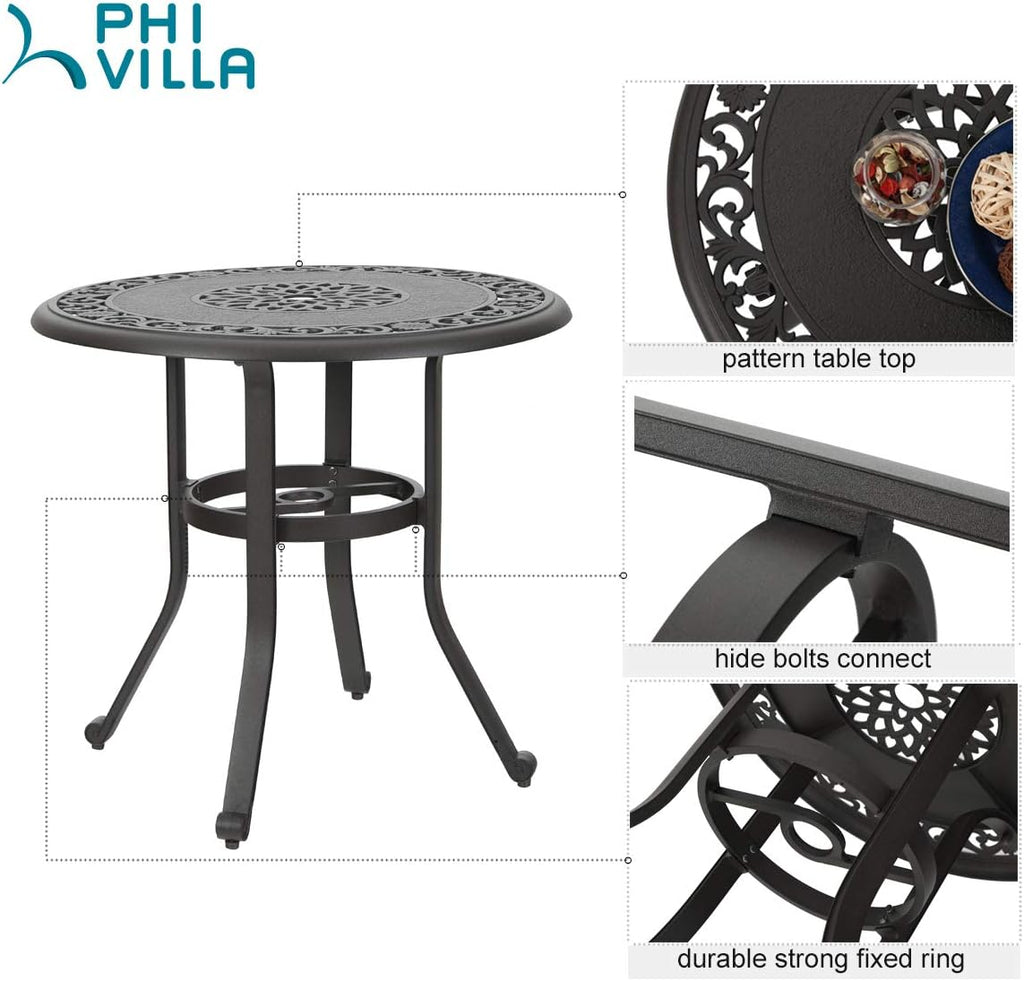 32 in Cast Aluminum Round Bistro Table S329