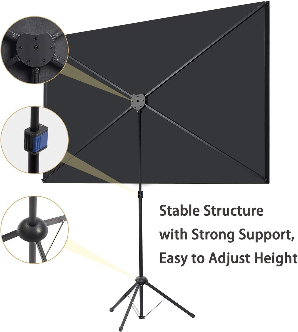 80 Inch 16:9 Portable Projector Screen with Stand M333644