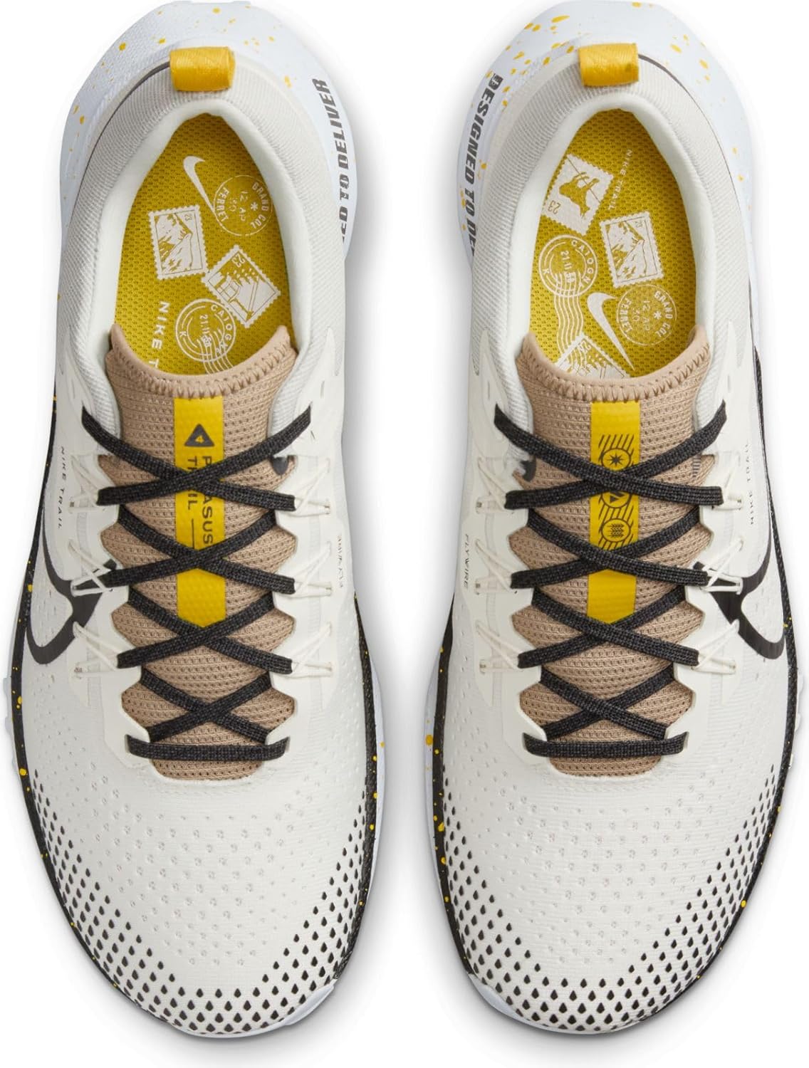 Pale Ivory Khaki White Black Trail Running Shoes Size 8 P848842