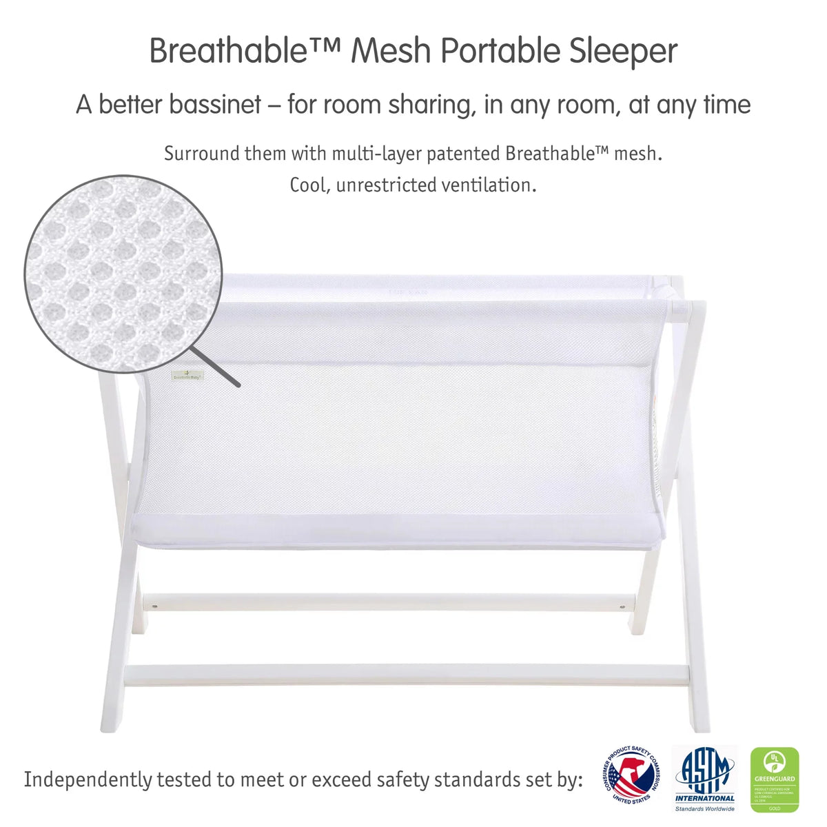 White Breathable Mesh Portable Sleeper E786522