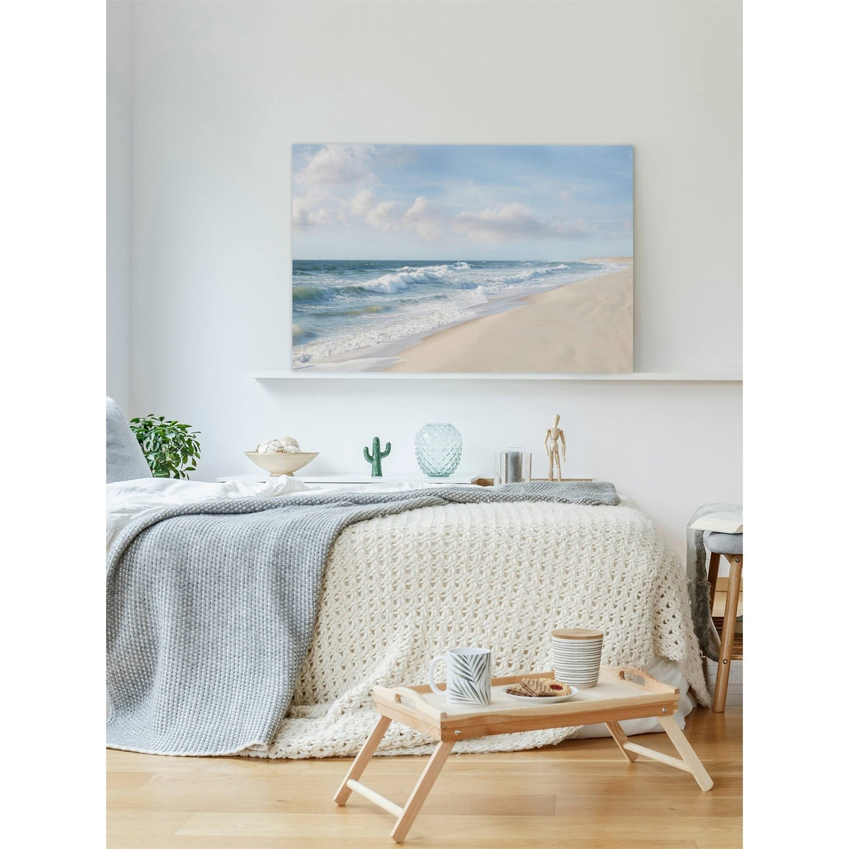 Shore and Waves Painting Print on Wrapped Canvas S1884