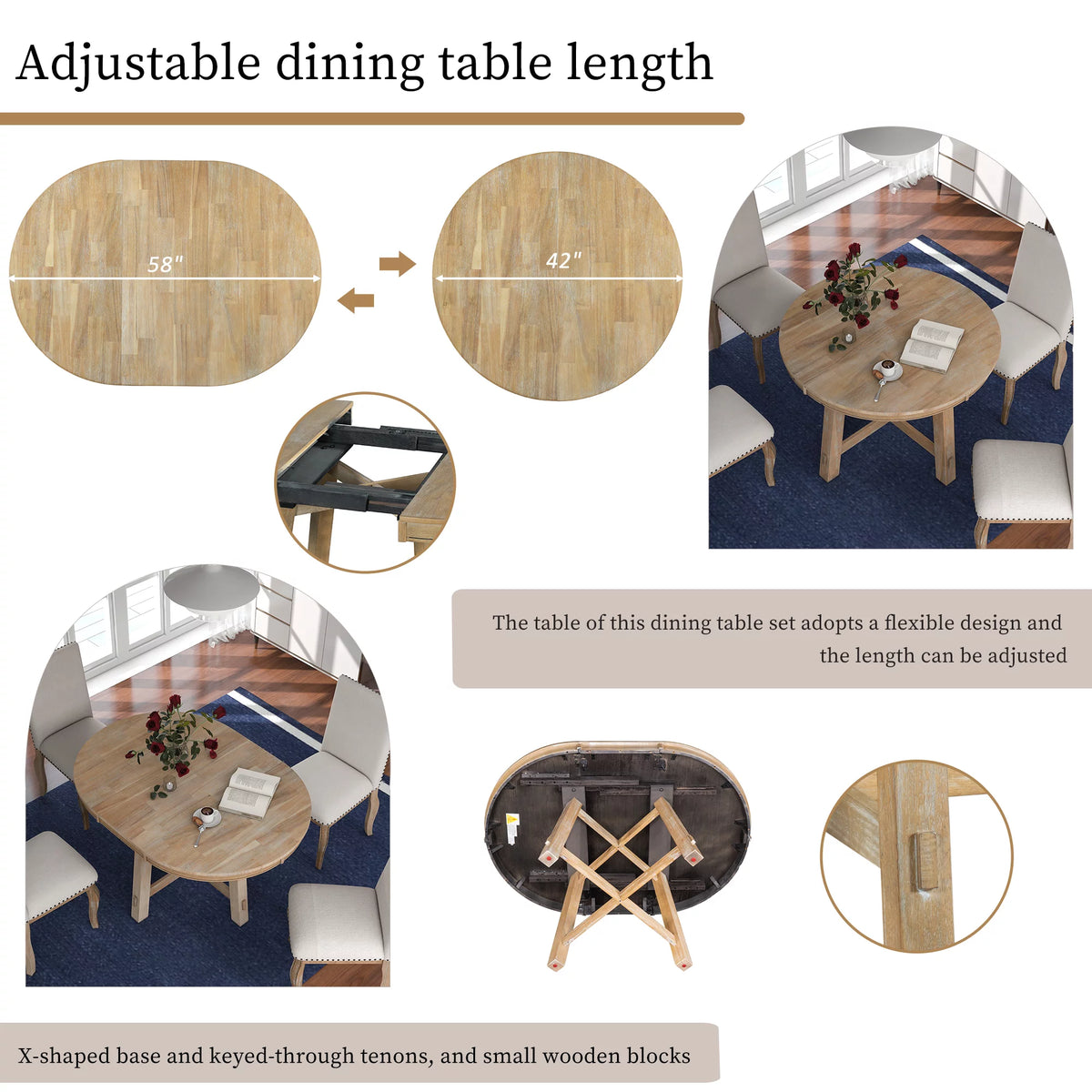 Round Extendable Dining Table Z6434