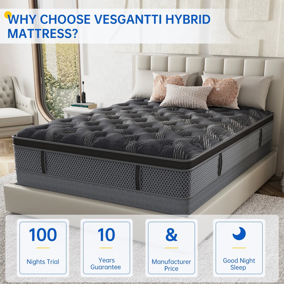 10 Full Hybrid Memory Foam Pocket Spring Mattress L49749