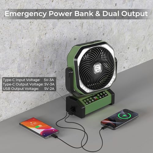 20000mAh Rechargeable Camping Fan with LED Lantern V69892