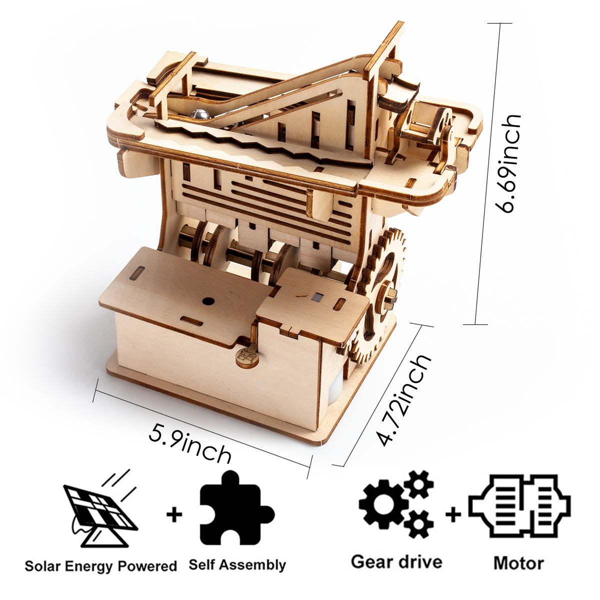 3D Wooden Puzzle Mechanical Gears Set DIY Assembly Model Kits Brain Teaser Games Building Set K821440