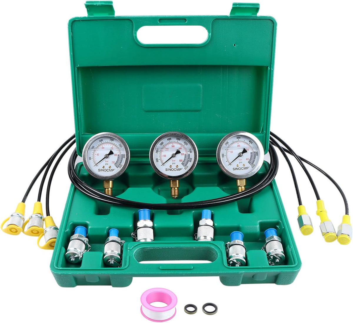 Hydraulic Pressure Gauge Kit Stainless Steel Test Gauge Kit Q847613