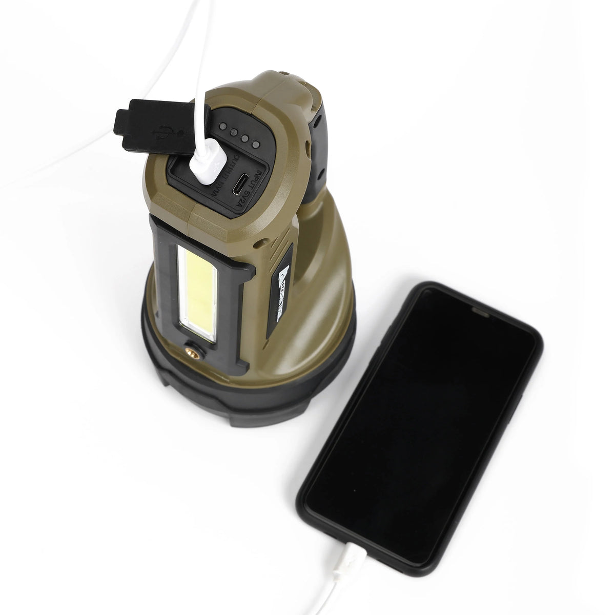 2000 Lumen Dual Source LED Rechargeable Spotlight with 5000 mAh Power Bank H18148