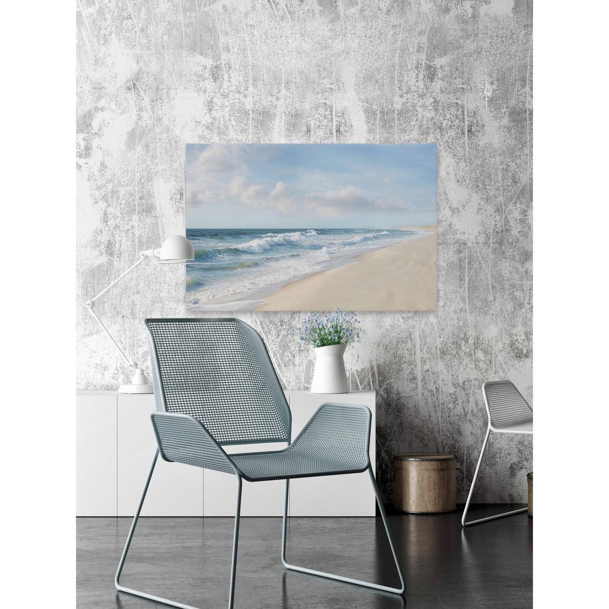 Shore and Waves Painting Print on Wrapped Canvas S1884