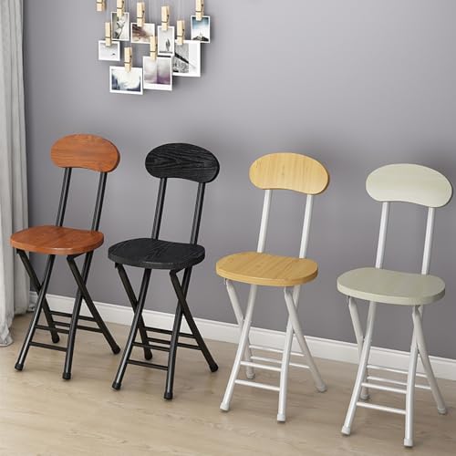 White Oak Folding Stool with Backrest Y75863