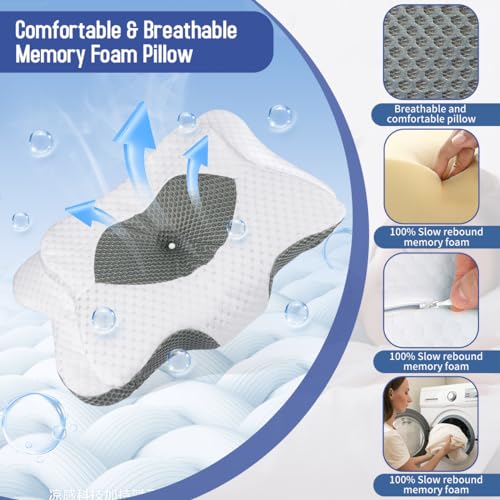 Gray Contour Memory Foam Cervical Pillow C49162