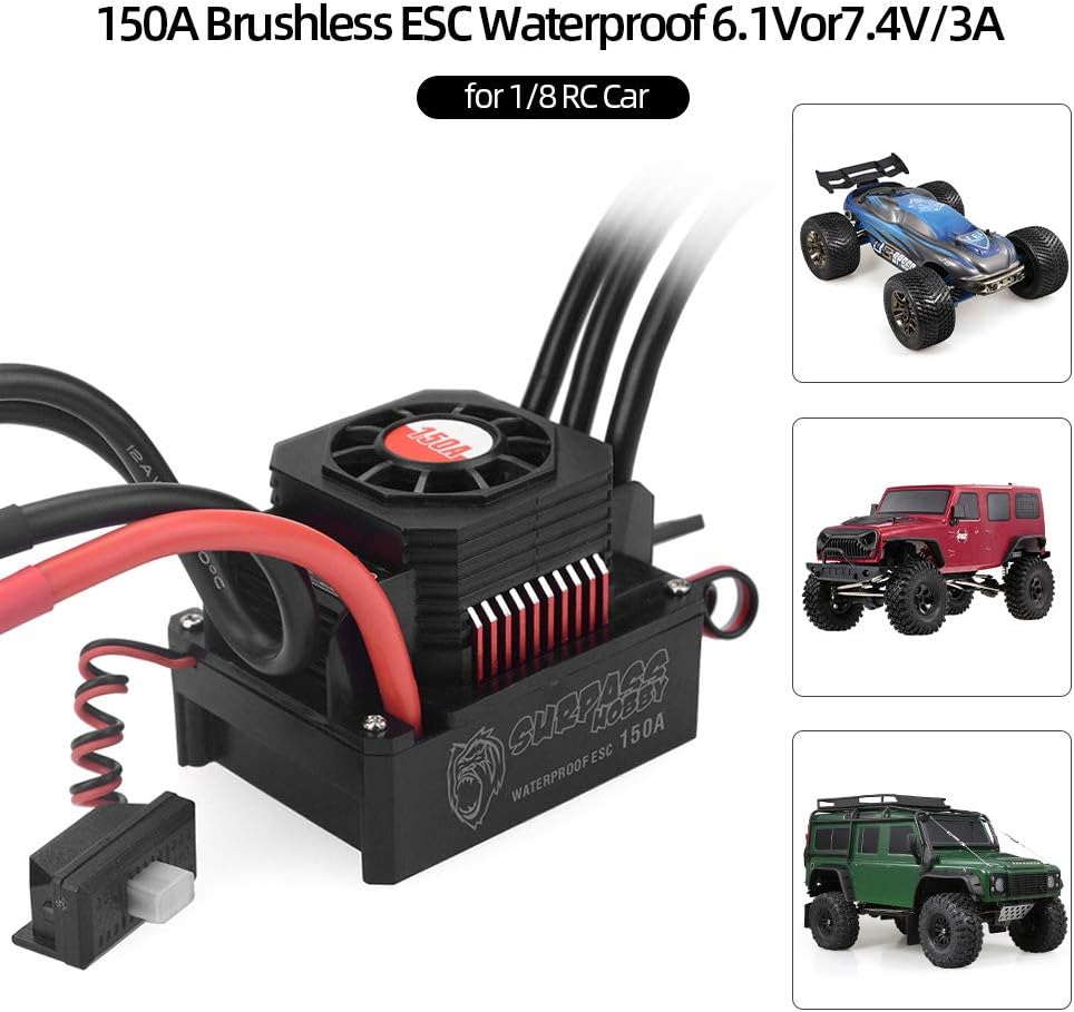 150A Brushless ESC Waterproof Electric Speed Controller Pack of 2 V188