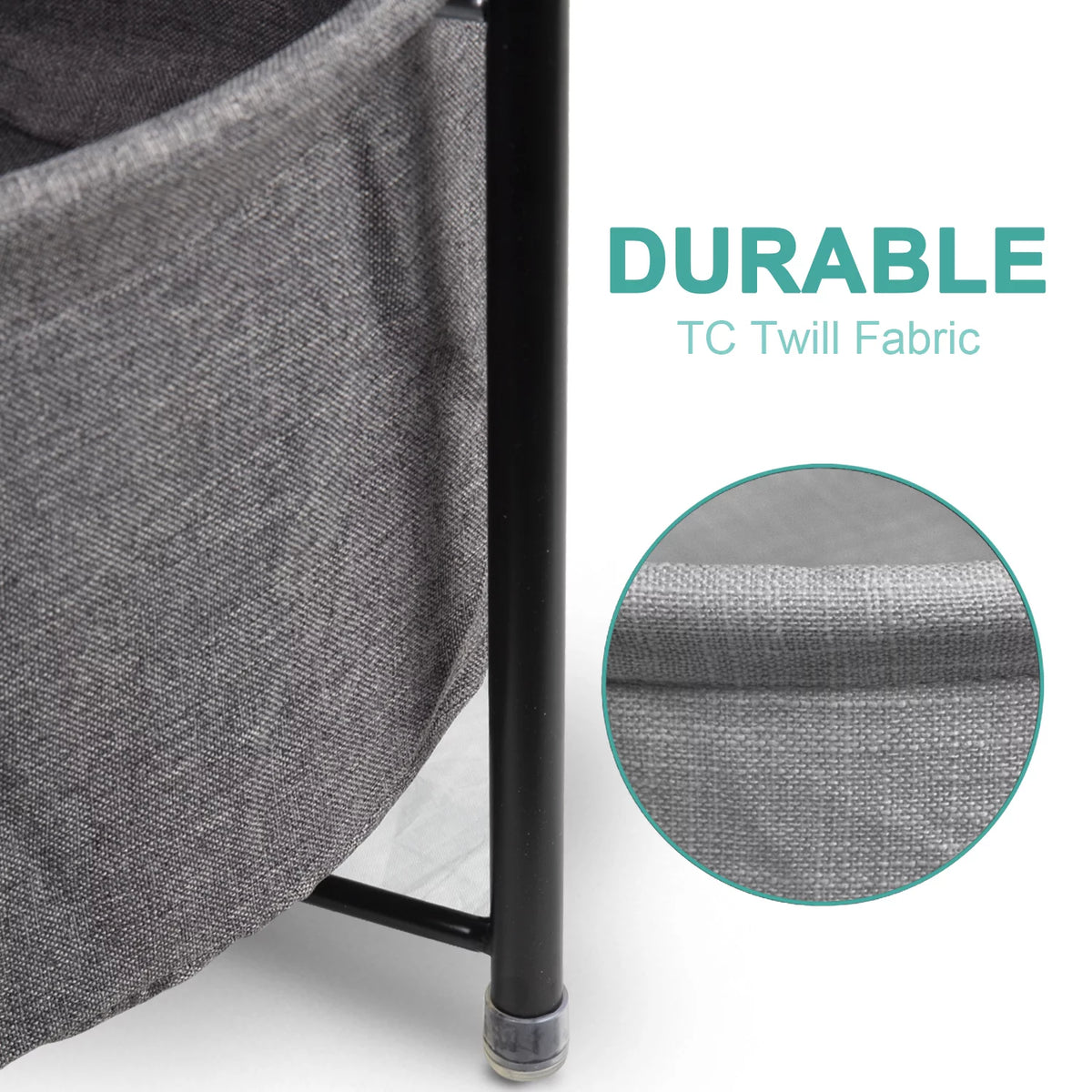 Round Side End Table with Fabric Storage Basket B74617