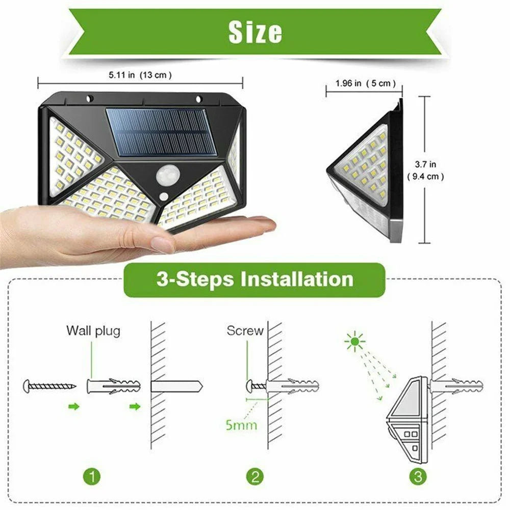 4PCS Solar Wall Light PIR Motion Sensor Waterproof A361849