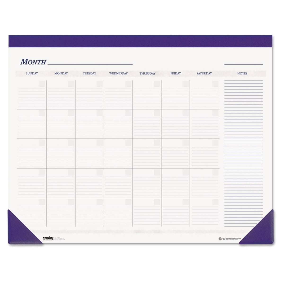 22 x 17 Blue Desk Pad Calendar Z319