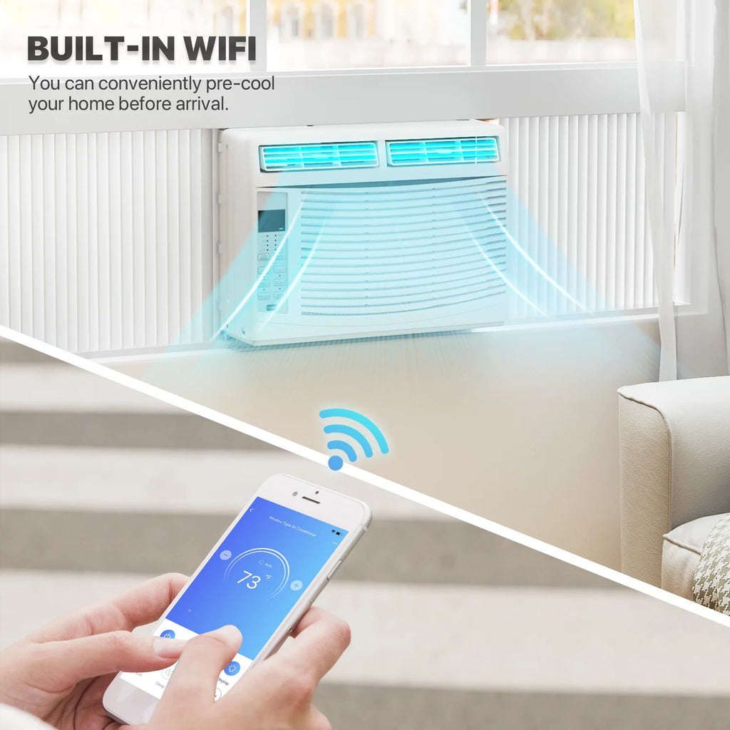6,000 BTU Smart Window Air Conditioner with WiFi, White L21679