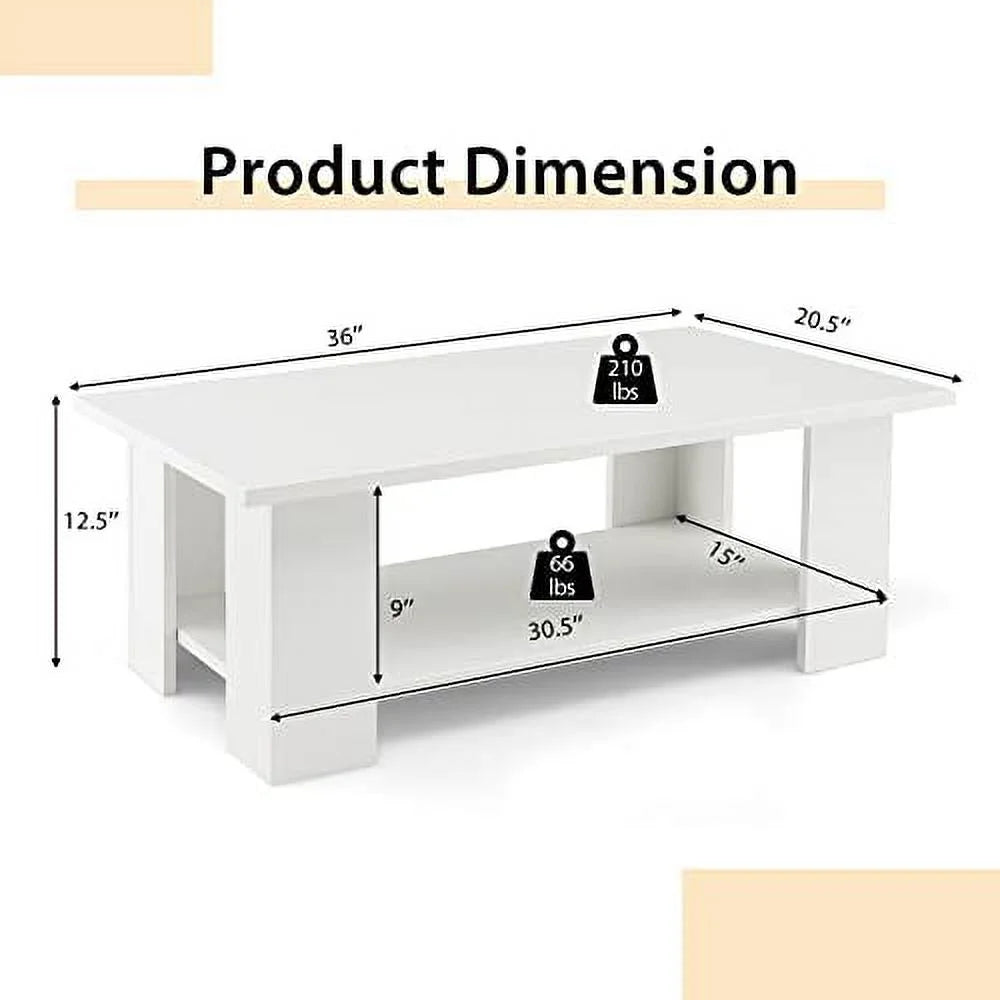 White Coffee Table with Storage X7073