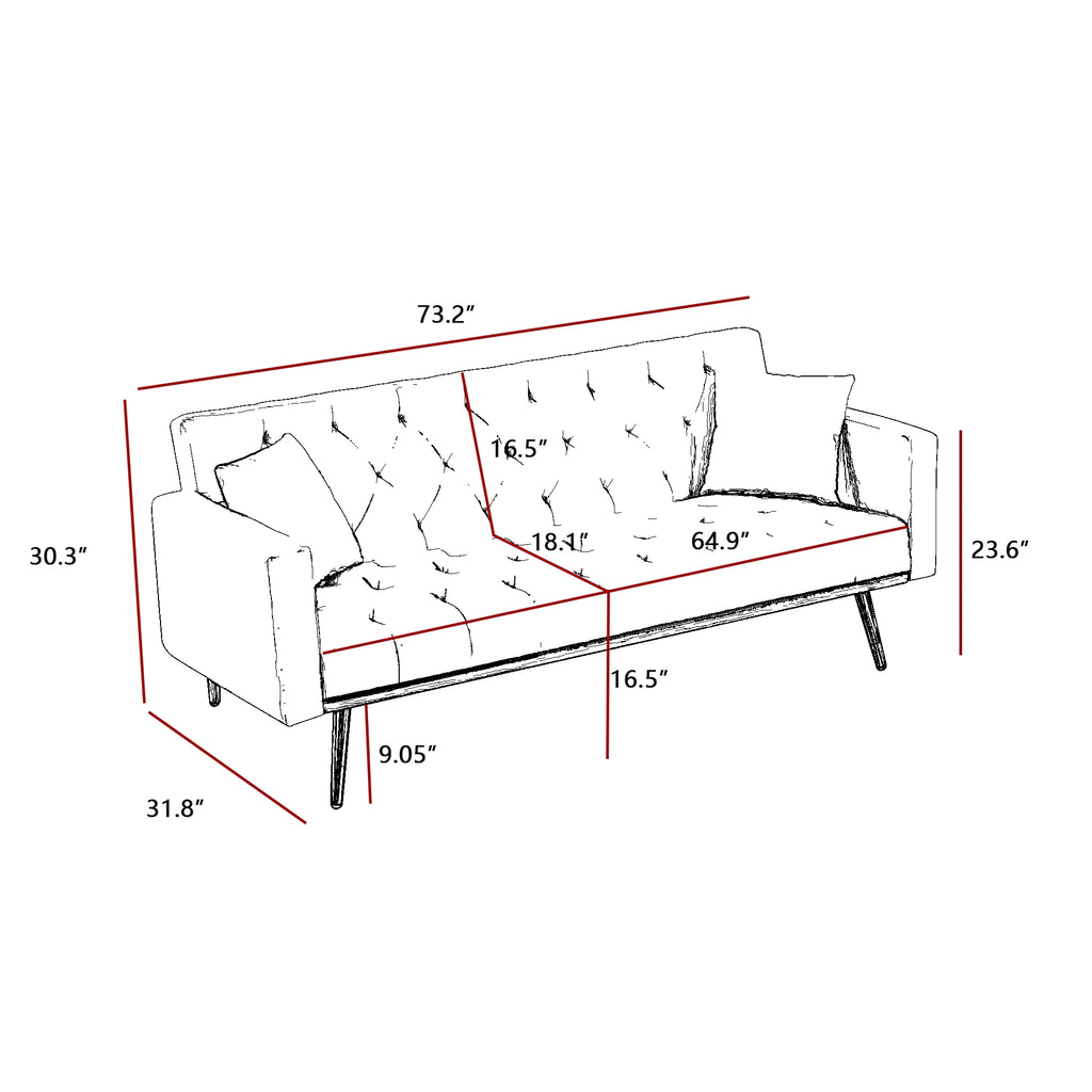 Convertible Folding Futon Sofa Bed X62559