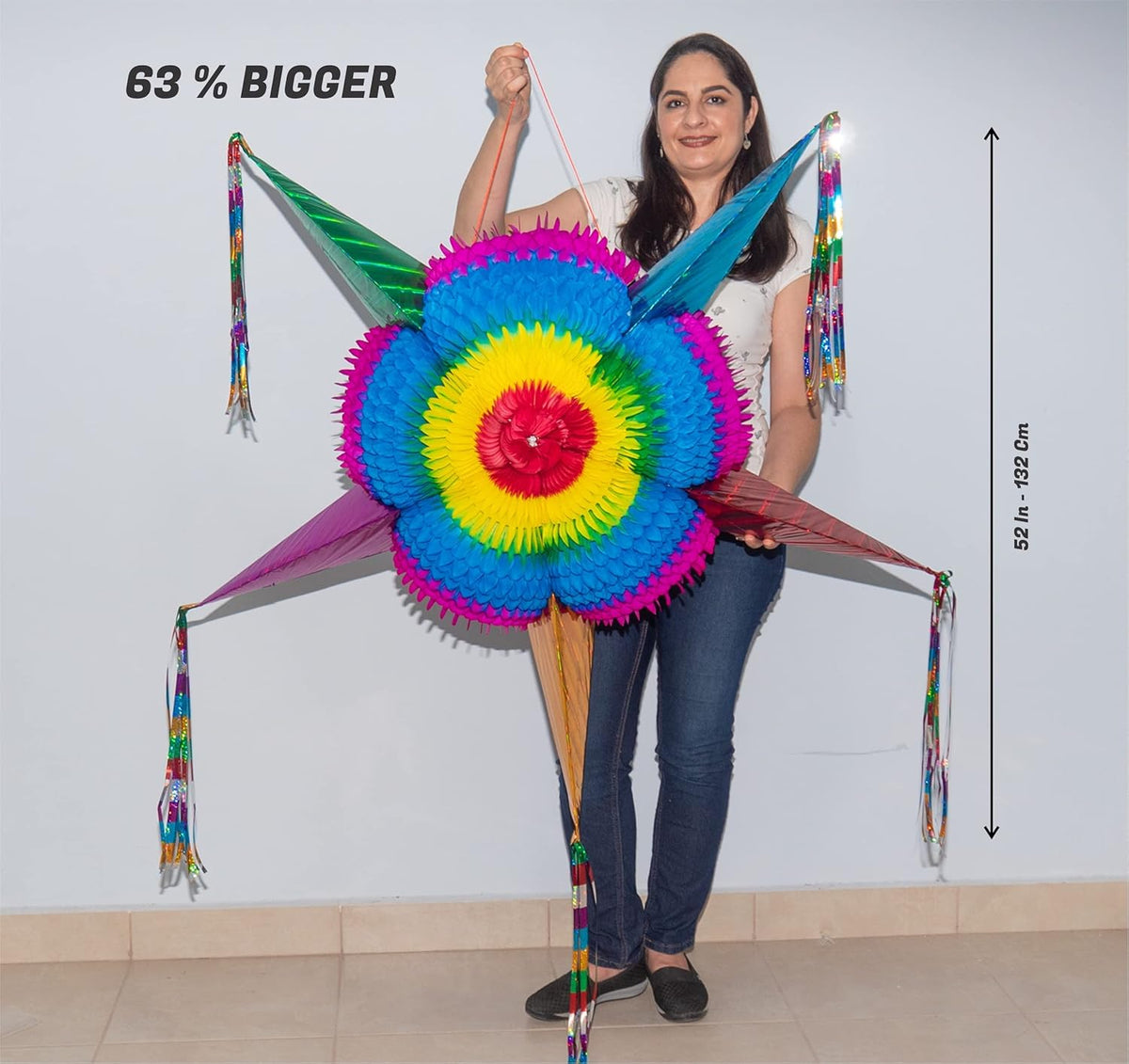 52 Inch Rainbow Star Pinata D6545