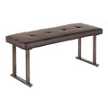 Espresso Faux Leather Upholstered Bench K562
